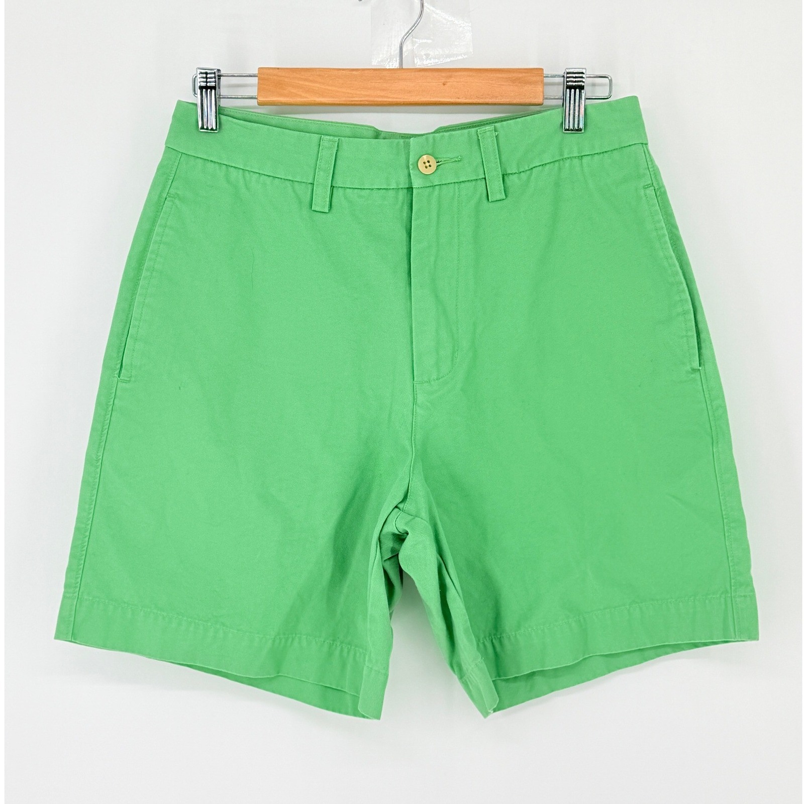 Vineyard Vines Mens Preppy Breaker Shorts 30 Summer Coastal Green Flat Front 7"